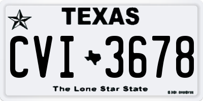 TX license plate CVI3678
