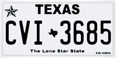TX license plate CVI3685