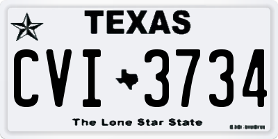 TX license plate CVI3734
