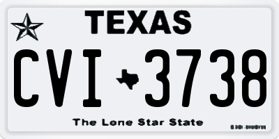 TX license plate CVI3738