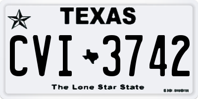 TX license plate CVI3742