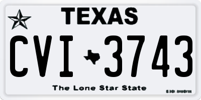 TX license plate CVI3743