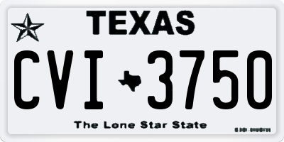 TX license plate CVI3750