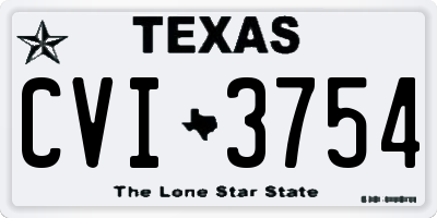 TX license plate CVI3754