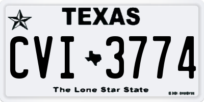 TX license plate CVI3774