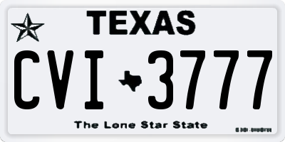 TX license plate CVI3777