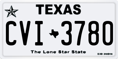 TX license plate CVI3780