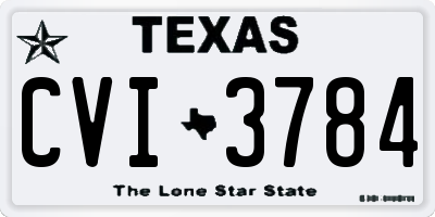 TX license plate CVI3784