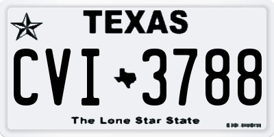 TX license plate CVI3788