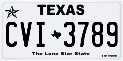 TX license plate CVI3789
