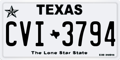 TX license plate CVI3794
