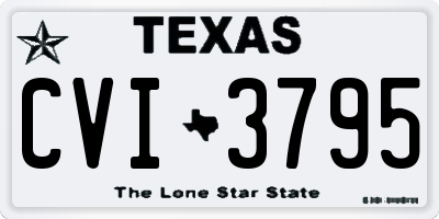 TX license plate CVI3795