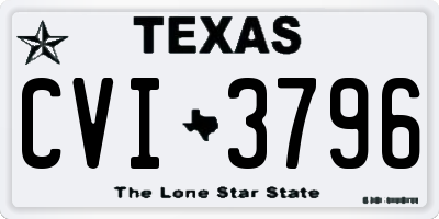 TX license plate CVI3796