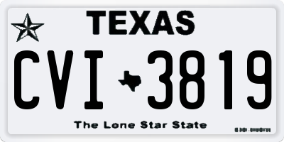 TX license plate CVI3819