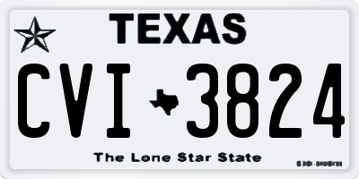 TX license plate CVI3824