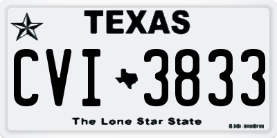TX license plate CVI3833