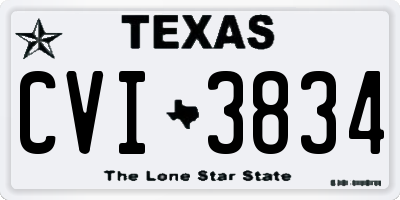 TX license plate CVI3834
