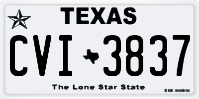 TX license plate CVI3837