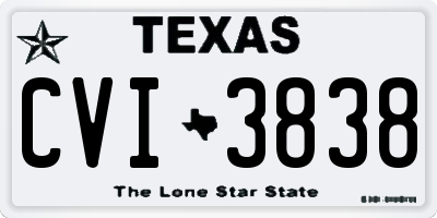 TX license plate CVI3838