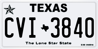 TX license plate CVI3840
