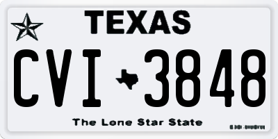 TX license plate CVI3848