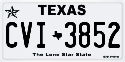 TX license plate CVI3852