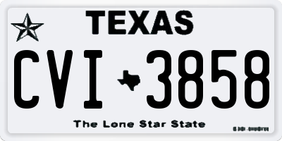TX license plate CVI3858