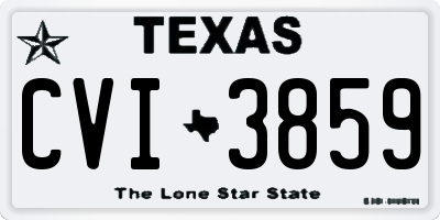 TX license plate CVI3859