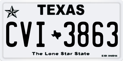 TX license plate CVI3863