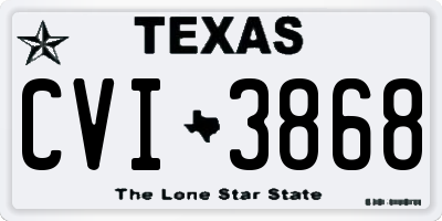 TX license plate CVI3868