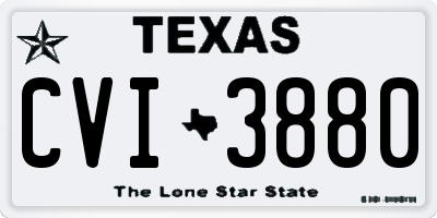 TX license plate CVI3880