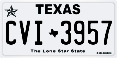 TX license plate CVI3957
