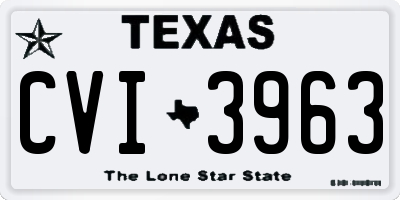 TX license plate CVI3963