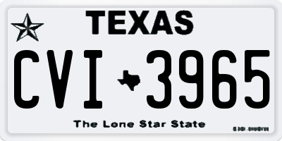 TX license plate CVI3965