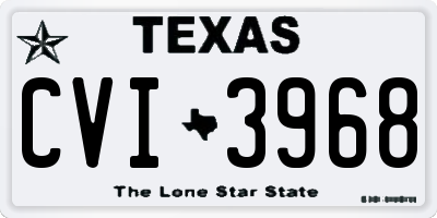 TX license plate CVI3968