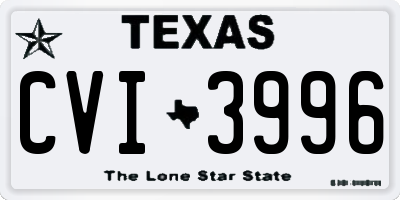 TX license plate CVI3996