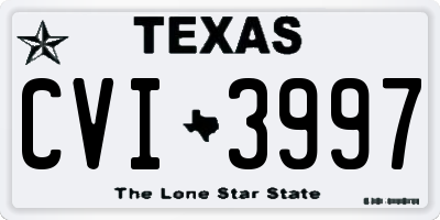 TX license plate CVI3997