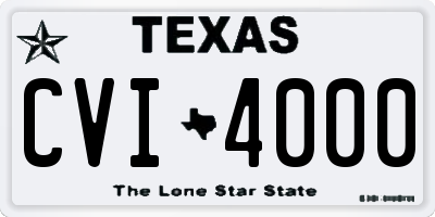 TX license plate CVI4000