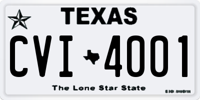 TX license plate CVI4001