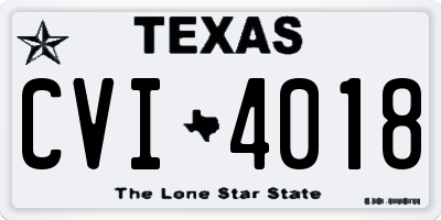 TX license plate CVI4018