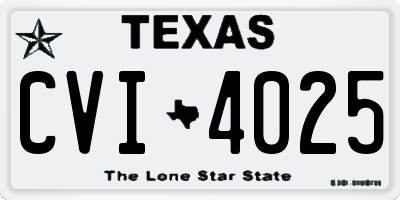 TX license plate CVI4025