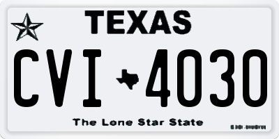 TX license plate CVI4030