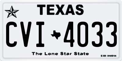 TX license plate CVI4033