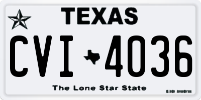 TX license plate CVI4036