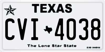 TX license plate CVI4038