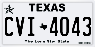 TX license plate CVI4043