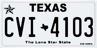 TX license plate CVI4103