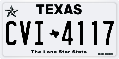 TX license plate CVI4117