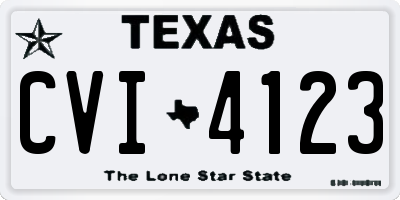 TX license plate CVI4123