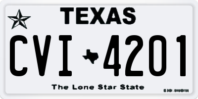 TX license plate CVI4201